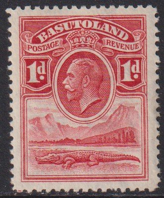 1933 Basutoland KGV Crocodile & River 1 pence issue MNH Sc# 2 CV $2.50