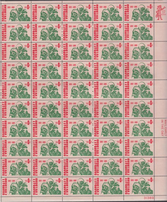 US #1382   Football   Full sheet of 50  MNH