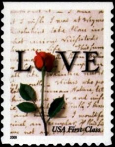 2001 34c Rose & Love Letter, SA Scott 3496 Mint F/VF NH