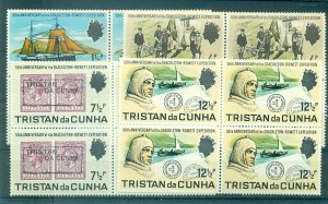 Tristan Da Cunha - Sc# 153-6. 1971 50th Ann Shackleton Exp. MNH Blocks $17.80..