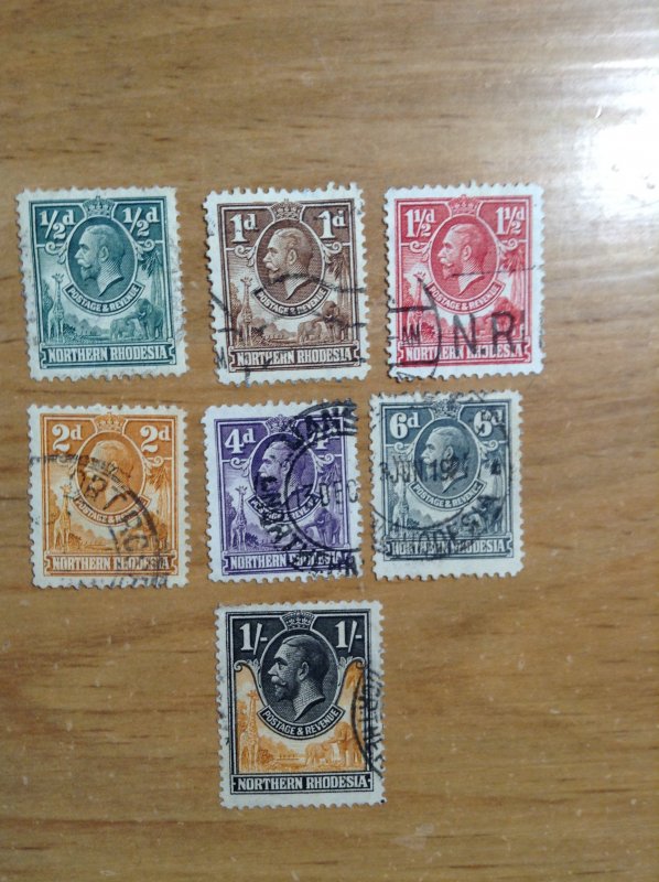 Northern Rhodesia  #  1-4/6-7/10  Used