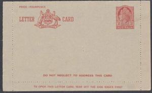 AUSTRALIA QE 3½d lettercard fine unused....................................53778