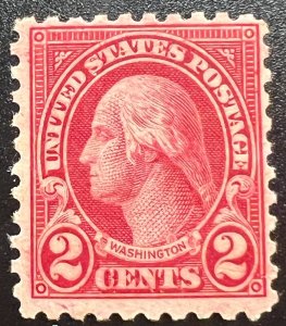 Scott#: 583 - George Washington 2¢ 1924 BEP single stamp MLHOG - Lot E4