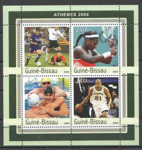 B0729 2003 Guinea-Bissau Olympic Games Athenes 2004 Football Ronaldo 1Kb Mnh