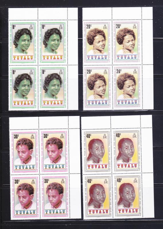 Tuvalu 125-128 Blocks Of 4 Set MNH Children (F)