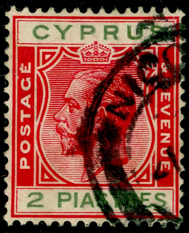 CYPRUS SG108, 2pi carmine & green, FINE USED. Cat £23.