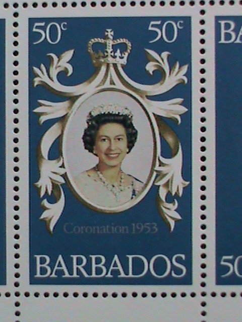 ​Barbados Stamp:1953-25th anniversary-Queen Elizabeth II-mnh: S/S sheet