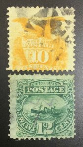 US STAMPS #116-117 USED LOT #97509