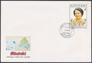 AITUTAKI Cook Is 1995 Queen Mother 95th birthday FDC.......................A2055