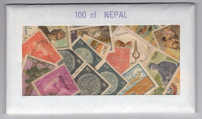 NEPAL 90 DIFFERENT OLD-OLDER STAMPS IN PACKAGE FROM OLD DEALER STOCK PLEASE READ