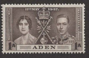 Aden # 13 George VI  Coronation 1937  1a.    (1) VF Used