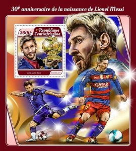 2017 Centrafrique - Lionel Messi. Y&T Code:  1150. Michel Code: 7199 / Bl.1640