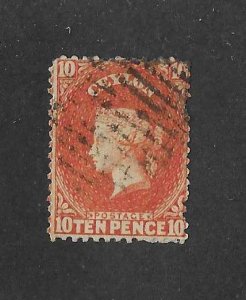 Ceylon Sc #56 10 pence orange  used VF