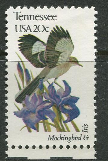 USA - Scott 1994 - State Birds & Flowers - 1982 - MNG - Single 20c Stamp