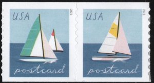 SC#5749-50 (Forever Postcard Rate) Sailboats Coil Pair (2023) SA