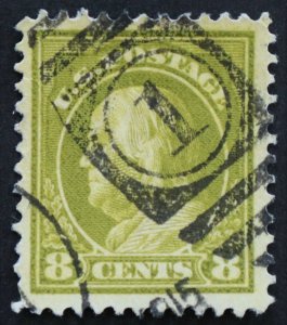 U.S. Used #414 8c Franklin.  XF - Superb Jumbo. Lovely 1 Duplex Cancel. A Gem!