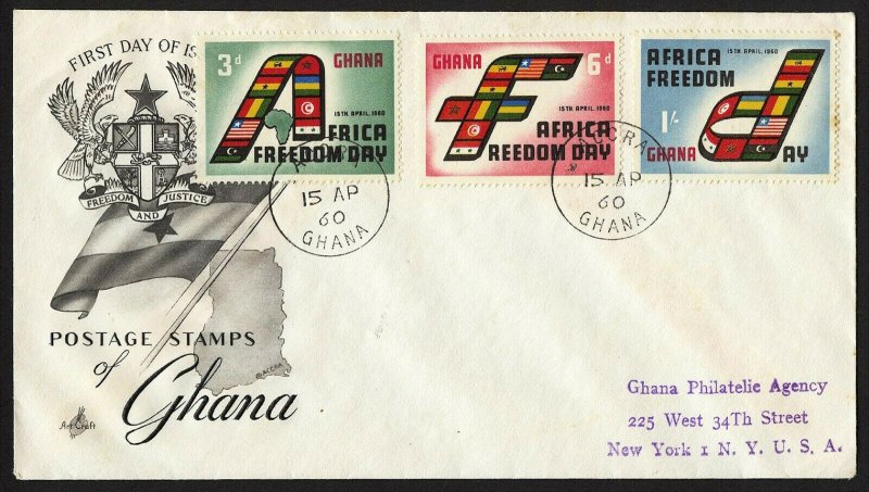 wc047 Ghana Africa Freedom Day 1960 FDC registered first day cover