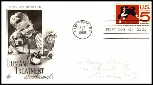 US 1307 Humane Treatment of Animals Artcraft Pencil FDC