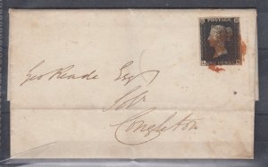 GB QV 1840 1d Penny Black Cover To Congleton  BP8236