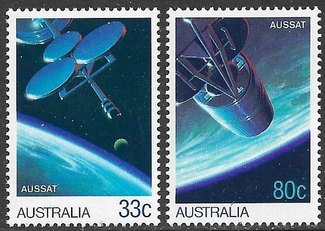 AUSTRALIA 1986 AUSSAT Satellites SPACE Set Sc 972-973 MNH