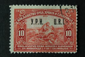 Yugoslavia #B1 1921 WWI Charity Wounded Soldier Invalid Ovpt. YPH URI