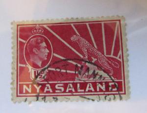 c1940  Nyasaland SCOTT #56 CHEETAH  used  stamp