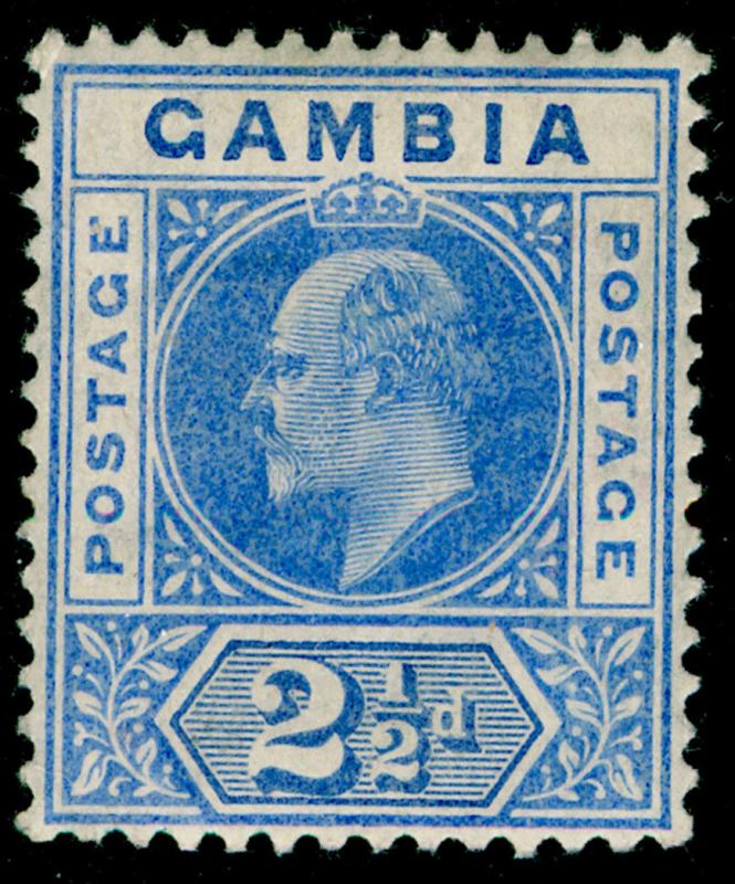 GAMBIA SG60, 2½d bright blue, LH MINT. Cat £14.