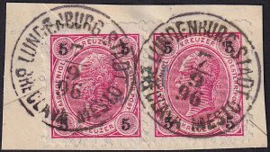 Austria - 1890 - Scott #54 - pair used on piece - LUNDENBURG STADT pmk Czech Rep