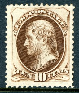 USA 1879 Jefferson 10¢ Brown (With Secret Mark) Scott #188 Mint Q249