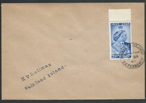 FALKLAND DEPS 1949 cover SOUTH SHETLANDS cds...............................61432