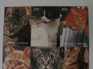 ​KYRGYZSTAN- WORLD FAMOUS BEAUTIFUL LOVELY CATS- MNH-SHEET VF HARD TO FIND