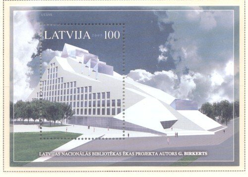 Latvia Sc 623 2005 National Library stamp sheet mint NH