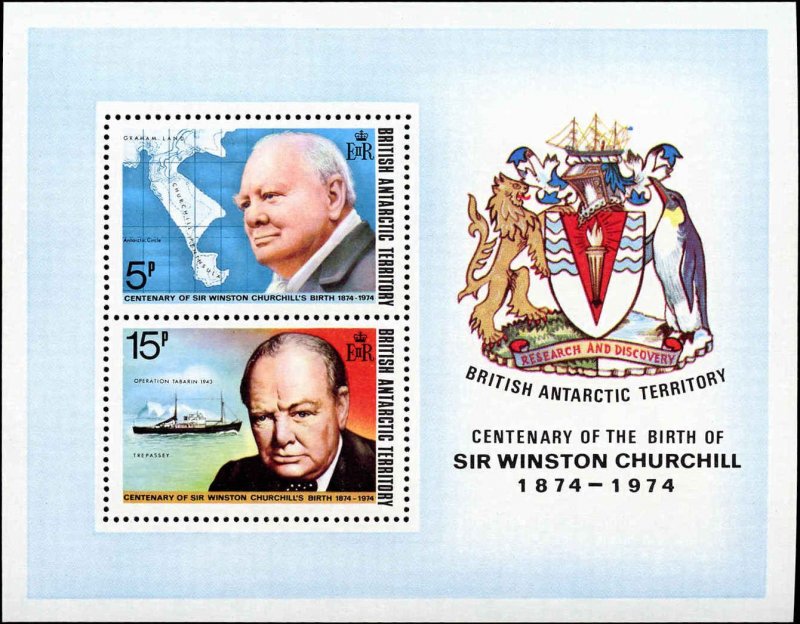 British Antarctic Territory #62-63a, Complete Set(3), 1974, Never Hinged