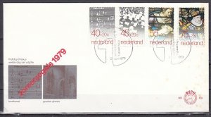 Netherlands, Scott cat. B552-555. Chior & Stained Glass issue. First day cover.