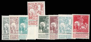 Belgium #B1-8 Cat$85, 1910 Semi-Postals, complete set, never hinged
