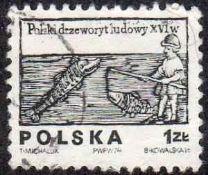 Poland 2070 - Used - 1z Angler / Fish (1974) (2)