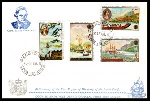 Cook Islands 233-236,C12-C15 Captain Cook Set of Two U/A FDC