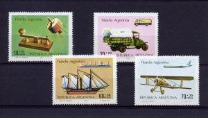 Argentina 1977 Sc# B69/B72  SPACE SATELLITE Ships/Aircrafts/Trucks Set (4) MNH