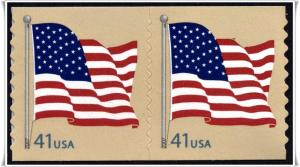 SC#4186 41¢ Flag Coil Pair (2007) SA