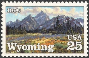 SC#2444 25¢ Wyoming Statehood Single (1990) MNH