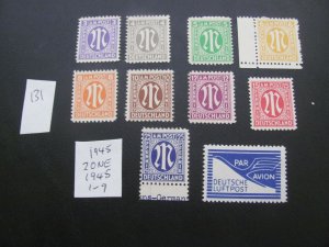 GERMANY POST WAR 1945 SC 1-9 SET MNH  (131)