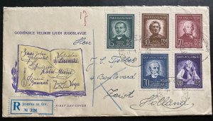 1954 Jesenice Yugoslavia First day Cover FDC To Zeist Netherlands Musicians