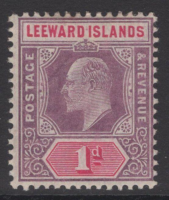 LEEWARD ISLANDS SG30 1906 1d DULL PURPLE & CARMINE MTD MINT