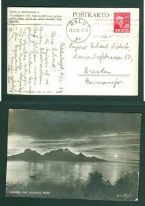 Norway. Postcard 1932. 20 Ore Bjornson. Landego,Bodo. Adr: Germany