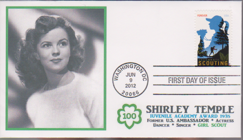 2012 Girl Scouting First Day Cover SHIRLEY TEMPLE GSA J141