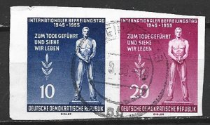 COLLECTION LOT 16755 GERMANY GDR #236-7 1955 IMPERF