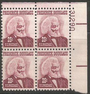 US  1290A  MNH,  PLATE BLOCK, FREDERICK DOUGLASS