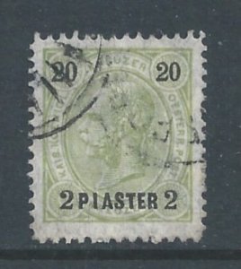 Austria Offices In Turkey #24 Used 20kr Franz Josef Issue Surcharged