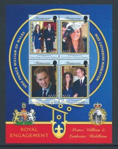 Montserrat #1263 NH Royal Engagement Sheetlet