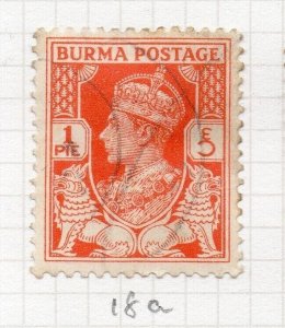 Burma 1938 GVI Issue Fine Used 1p. NW-203303